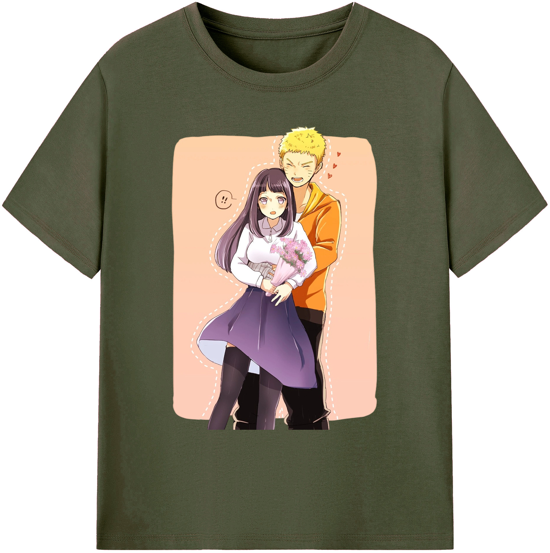 （画像用） NARUTO -ナルト- 日向ヒナタ Hyūga Hinata 綿100％ メンズ半袖Tシャツ｜肌触りやわらか＆通気性